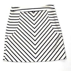 Cynthia Rowley Blue and White Striped A-line Mini Skirt Size 4 Preppy Collegiate